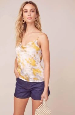 Darla Tie Dye Top -Dresses Sales Store ACT15035 LEMON PINK TIE DYE 3