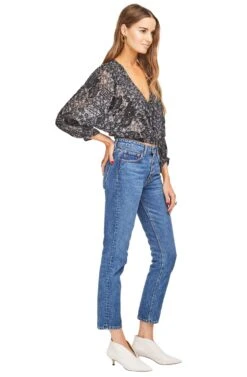 Shawna Top -Dresses Sales Store ACT15037 BLACK LILAC FLORAL 02