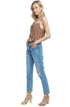 Cowl Cami Bodysuit -Dresses Sales Store ACT15040 BROWN GREEN 02