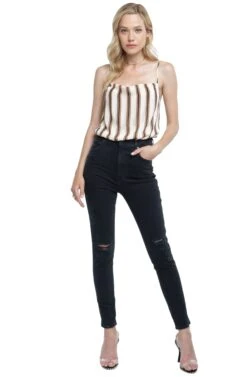 Cowl Cami Bodysuit -Dresses Sales Store ACT15040 IVORY GOLD 01