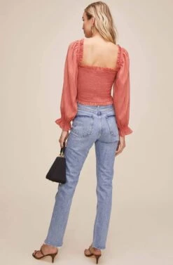 Teri Smocked Top -Dresses Sales Store ACT15397B CORAL 4 ad85cbec c323 4ff3 9d18 5f78ba6c925f