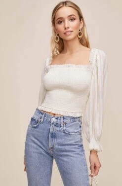 Teri Smocked Top -Dresses Sales Store ACT15397B IVORY 2 53302aed 02a3 4571 bdbe 6b257e88f5af