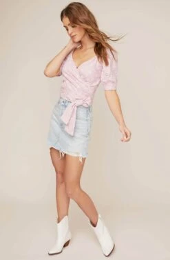 Dina Floral Eyelet Wrap Top -Dresses Sales Store ACT15403 ORCHID WHITE 2 2 A