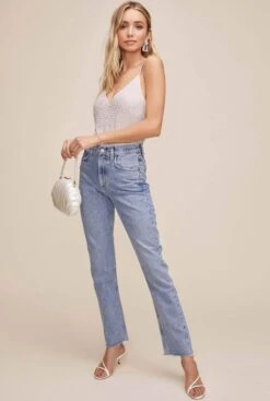 Stardust Embellished Bodysuit -Dresses Sales Store ACT15646 SANDSTONE 1