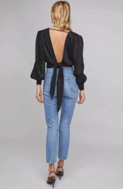 Ronan Velvet Tie Back Top -Dresses Sales Store ACT15677 STARRY NIGHT 4A