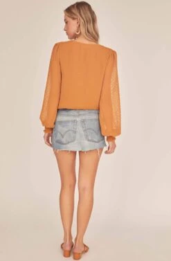 Dixie Wrap Top Bodysuit -Dresses Sales Store ACT15781B GOLDEN HOUR 3A