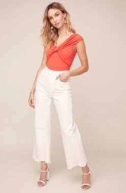 Tristyn Twist Front Bodysuit -Dresses Sales Store ACT15884 WATERMELTON 1