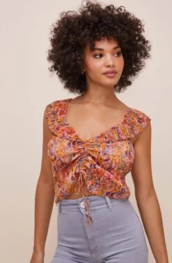 Rue Cinched Tie Front Top