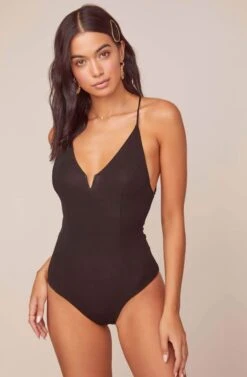 Infinity Cross Back Bodysuit -Dresses Sales Store ACT15925 BLACK 5
