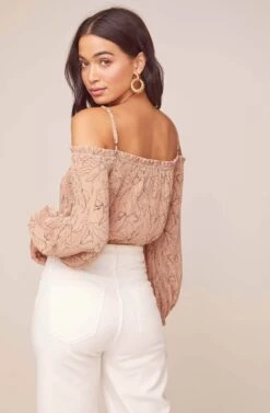 Nirvana Floral Off Shoulder Bodysuit -Dresses Sales Store ACT15935 APRICOT BLK SKETCH FLORAL 4