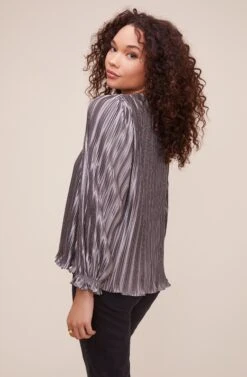 Holly Pleated Top -Dresses Sales Store ACT16226 STEEL 5