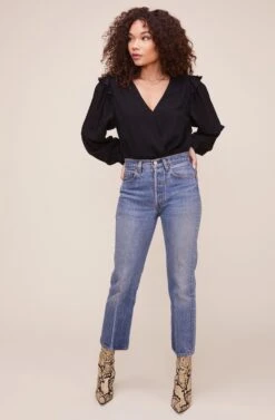 Matilda Wrap Bodysuit -Dresses Sales Store ACT16238VG BLACK 1