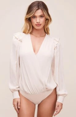 Matilda Wrap Bodysuit -Dresses Sales Store ACT16238VG CREAM 1