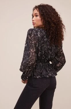 Rebecca Paisley Top -Dresses Sales Store ACT16266BOV BLACK PAISLEY 4