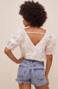 Colby Puff Sleeve Bodysuit -Dresses Sales Store ACT16402 CREAM 6