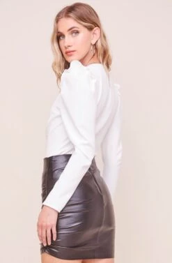 Amora Long Sleeve Bodysuit -Dresses Sales Store ACT16441 OFFWHITE 3 2