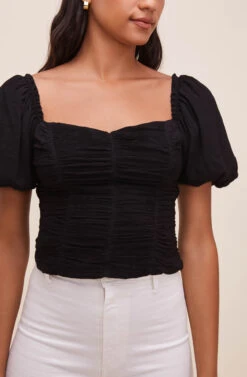 Serafina Sweetheart Neck Top -Dresses Sales Store ACT16466B BLACK 4