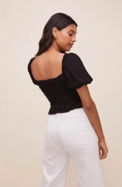 Serafina Sweetheart Neck Top -Dresses Sales Store ACT16466B BLACK 6