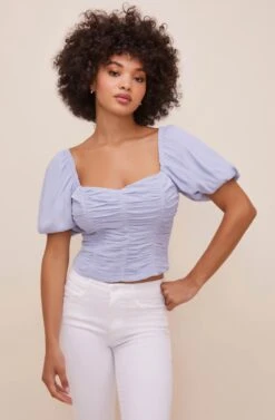 Serafina Sweetheart Neck Top -Dresses Sales Store ACT16466B POWDERBLUE 2