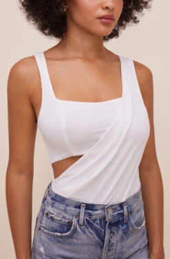 Cal Cutout Bodysuit -Dresses Sales Store ACT16482 WHITE 4