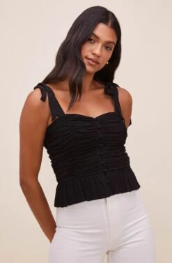 Duffy Sweetheart Neck Top -Dresses Sales Store ACT16591 BLACK 3