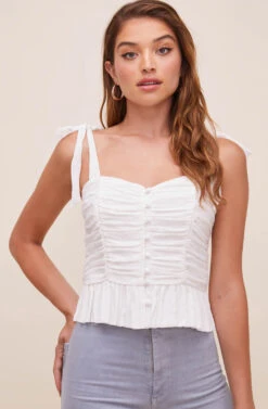 Duffy Sweetheart Neck Top -Dresses Sales Store ACT16591 OFFWHITE 4