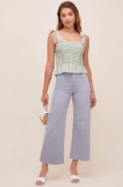 Duffy Sweetheart Neck Top -Dresses Sales Store ACT16591 SAGE 2