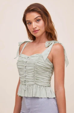 Duffy Sweetheart Neck Top -Dresses Sales Store ACT16591 SAGE 4