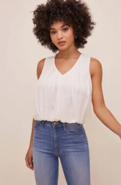 Georgina Sleeveless V Neck Top