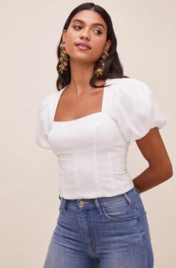 Tanya Square Neck Top -Dresses Sales Store ACT16613 WHITE 4