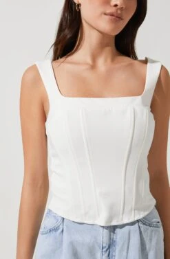 Kelis Corset Top -Dresses Sales Store ACT16675B WHITE 3