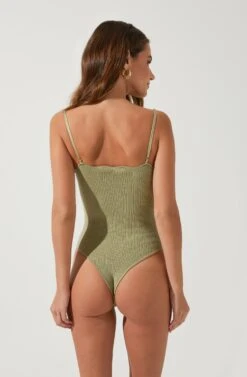 Lizette Scallop Edge Bodysuit -Dresses Sales Store ACT16689 SAGE 3