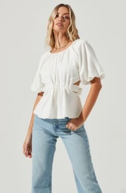Vendetti Cutout Puff Sleeve Top