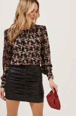 Duchess Floral Long Sleeve Top -Dresses Sales Store ACT16780 BLACK PINKBURNOUTFLORAL 2