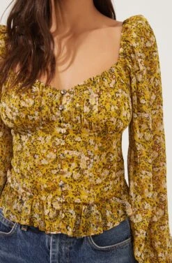 Concord Floral Long Sleeve Top -Dresses Sales Store ACT16819 MUSTARDMULTIDITSY 4