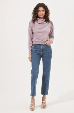 Alessi Cowl Neck Sweatshirt -Dresses Sales Store ACT16859 PALEPURPLE 1