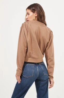 Alessi Cowl Neck Sweatshirt -Dresses Sales Store ACT16859 TAUPE 6