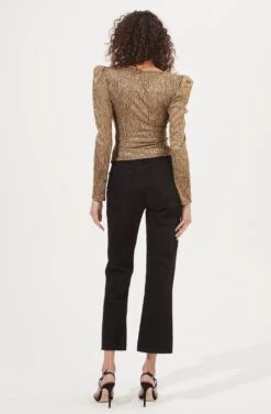 Melrose Metallic Gold Sweetheart Top -Dresses Sales Store ACT16915 CRUSHEDGOLD 4