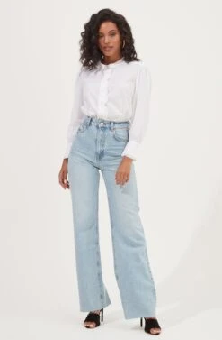 Palmetto Scallop Trim Top -Dresses Sales Store ACT16967 WHITE 2