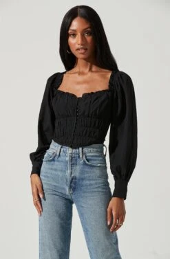 Amber Sweetheart Hook And Eye Corset Top -Dresses Sales Store ACT17014 BLACK 0624