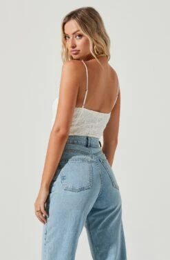 Millbrae Textured Polka Dot Bustier Bodysuit -Dresses Sales Store ACT17030 WHITE 4