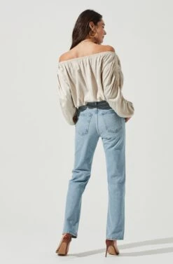 Jessen Off Shoulder Long Sleeve Top -Dresses Sales Store ACT17071 BONE 3