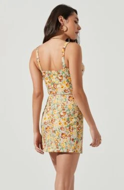 Monet Floral Bustier Top -Dresses Sales Store ACT17124B YELLOWBROWNMULTIFLORAL 4