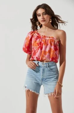 Atlanta Floral One Shoulder Top