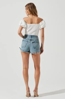 Rayne Ruched Off Shoulder Puff Sleeve Bodysuit -Dresses Sales Store ACT17152 WHITE 1616