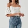 Lima Off Shoulder Corset Bubble Sleeve Top