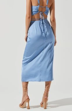 Robin Tie Waist Cutout Midi Skirt -Dresses Sales Store ACT17181 BLUE 0825