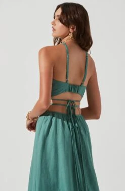 Divine Tie Waist Crop Top -Dresses Sales Store ACT17191 DARKSAGE 1205