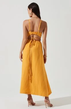 Divine Tie Waist Maxi Skirt -Dresses Sales Store ACT17191 MARIGOLD 0275
