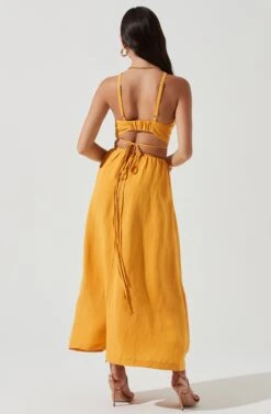 Divine Tie Waist Maxi Skirt -Dresses Sales Store ACT17191 MARIGOLD 0277